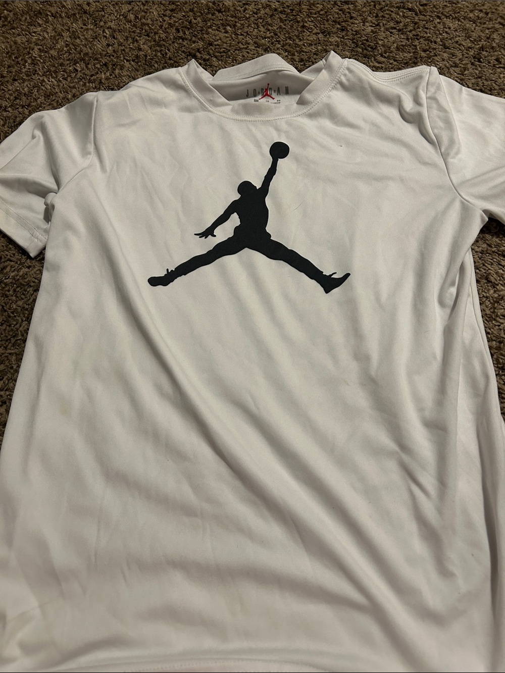 Jordan White Tee with Black Jumpman Graphic